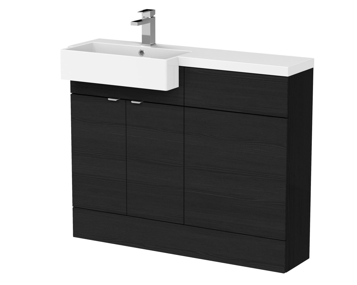 1100mm Combination Unit & Left Hand Semi Recessed Basin - Image 1