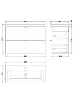800mm Vanity Unit & Ceramic Basin - Image 2