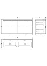 1200mm Vanity Unit & Double Ceramic Basin - Image 2