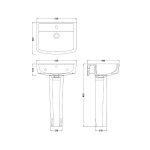 520mm Basin & Pedestal - Image 3