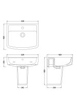 520mm Basin & Semi Pedestal - Image 3