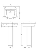 550mm Basin & Pedestal - Image 3