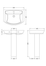 650mm Basin & Pedestal - Image 3