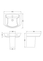 550mm Basin & Semi Pedestal - Image 3
