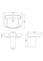 650mm Basin & Semi Pedestal - Image 4