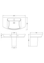 850mm Basin & Semi Pedestal - Image 3