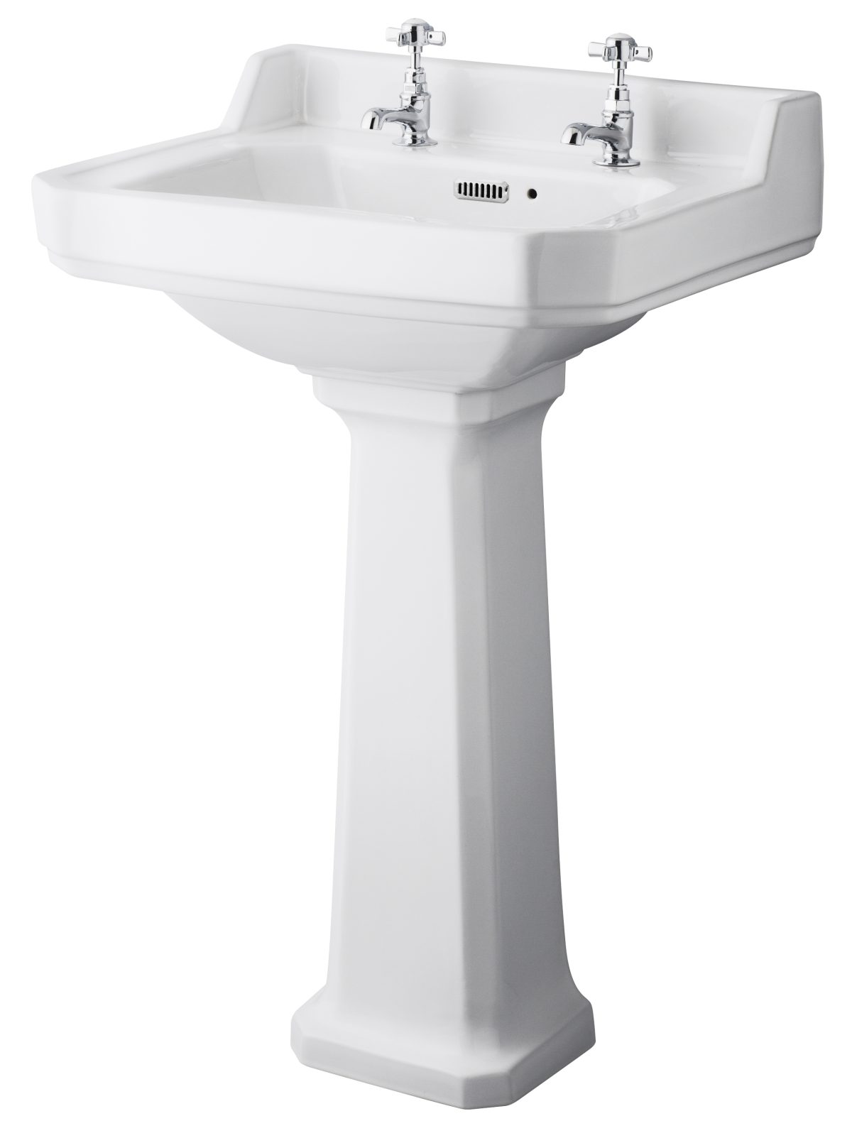 560mm Basin & Pedestal (2 Tap Hole) - Image 1