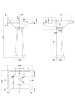 560mm Basin & Pedestal (2 Tap Hole) - Image 2