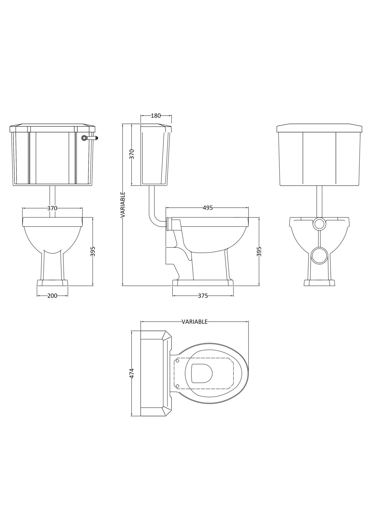 Low Level Pan, Cistern & Flush Pipe Kit - Image 2