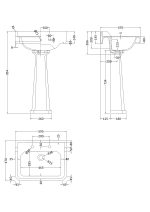 600mm 2TH Basin & Comfort Height Ped - Image 2
