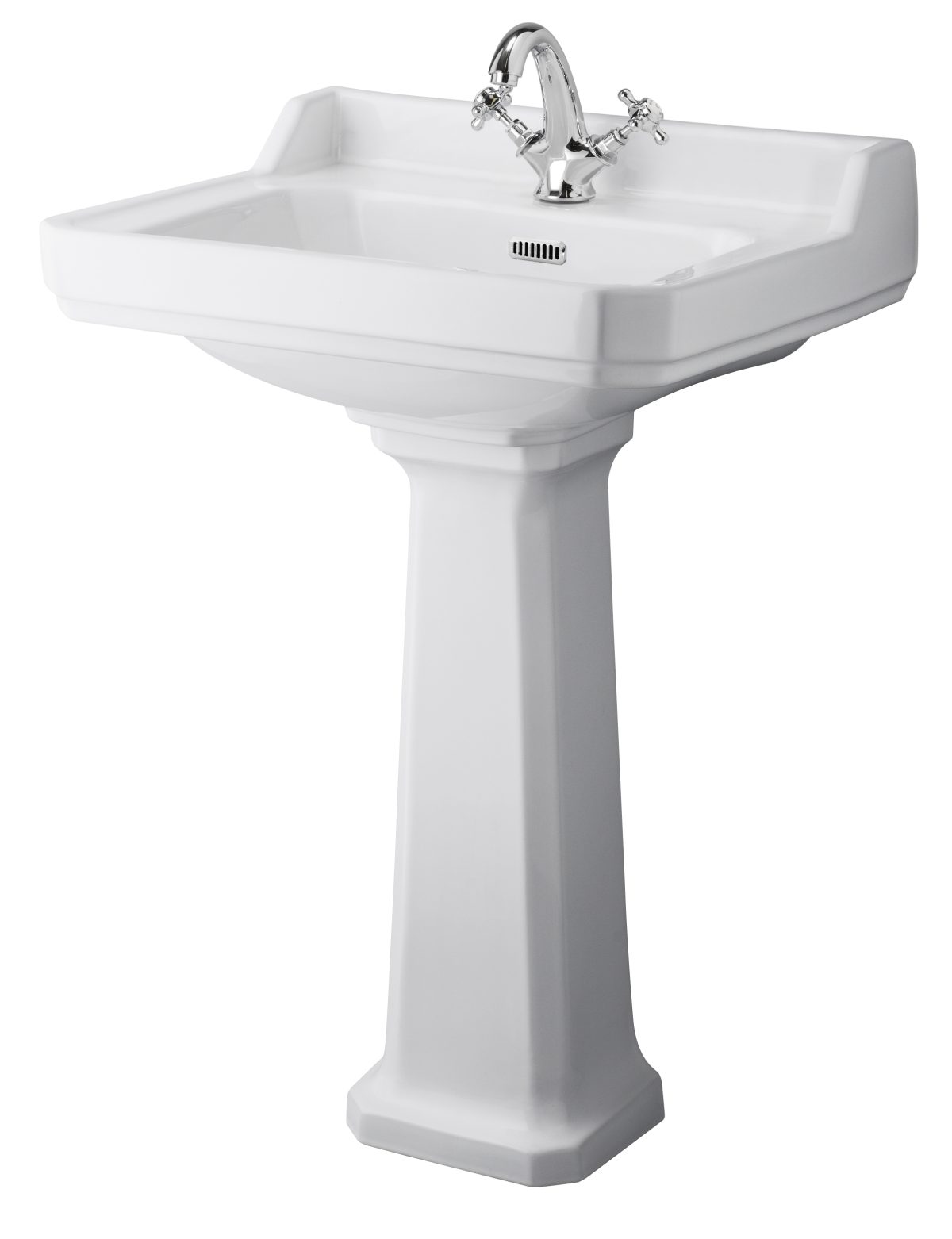 600mm 1TH Basin & Comfort Height Ped - Image 1