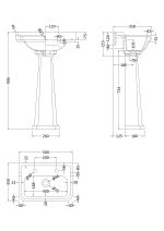 500mm 2TH Basin & Comfort Height Ped - Image 2
