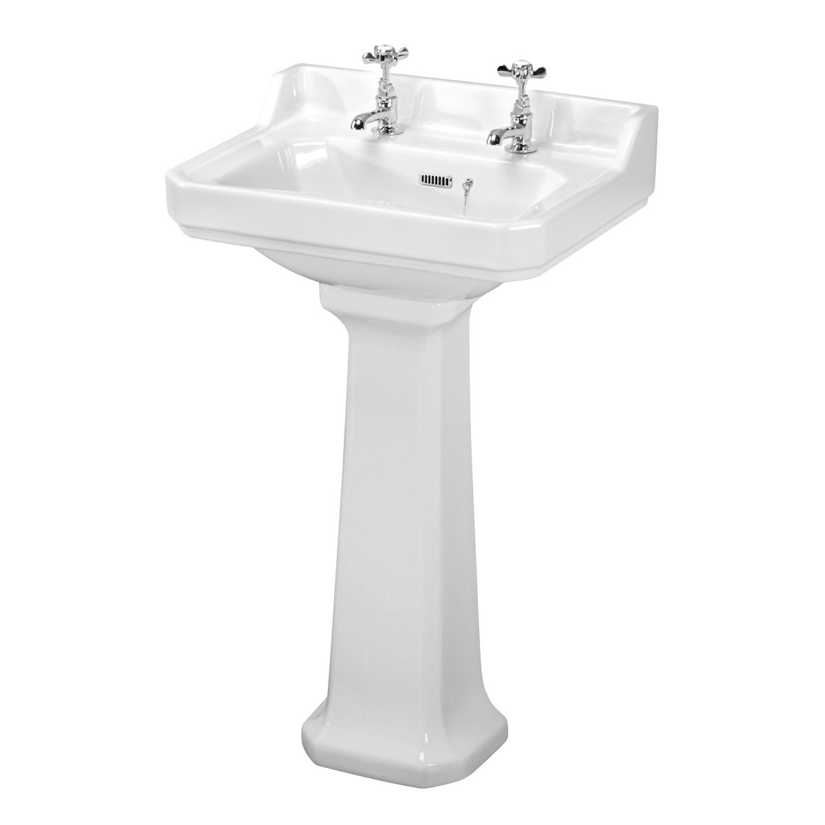 560mm Basin & Pedestal (2 Tap Hole) - Image 1
