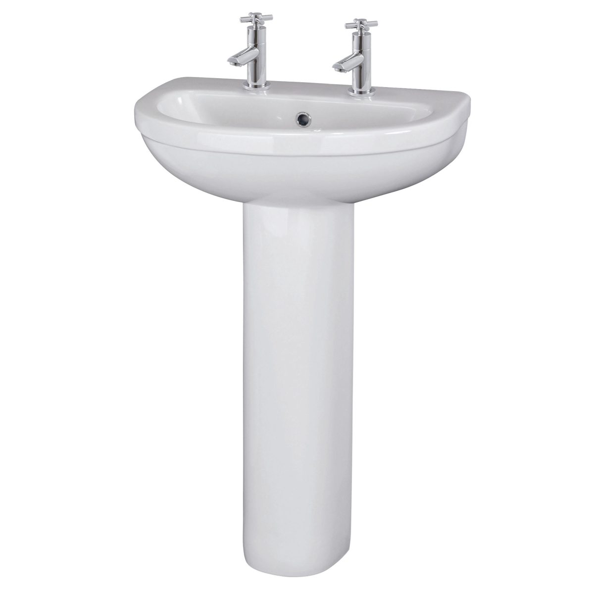 550mm 2TH Basin & Pedestal - Image 1