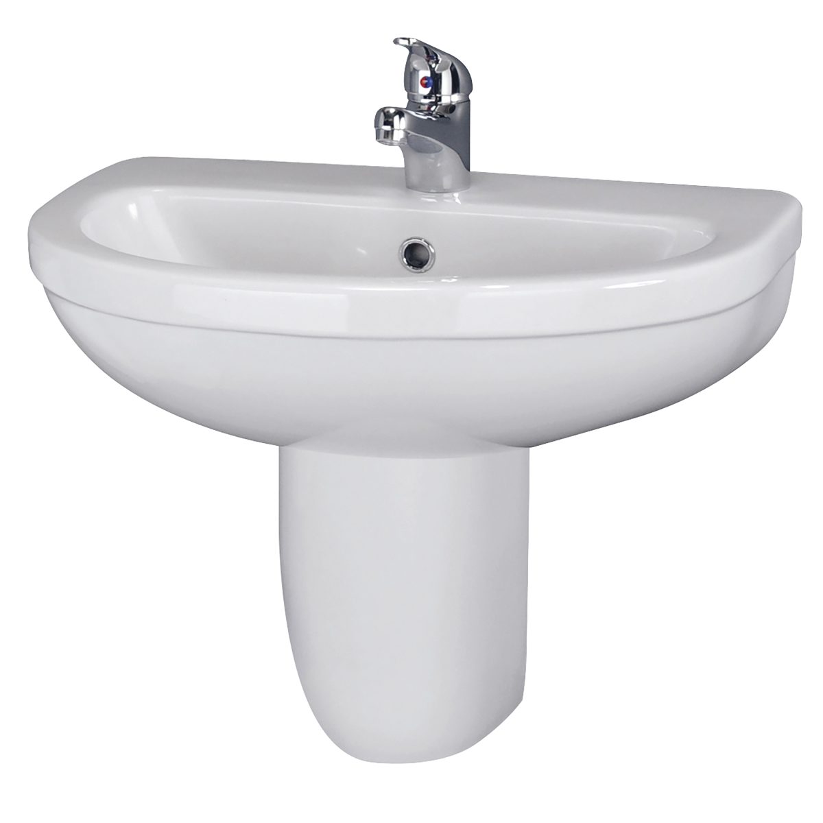 550mm Basin 1TH & Semi Pedestal - Image 1