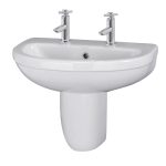 550mm Basin 2TH & Semi Pedestal