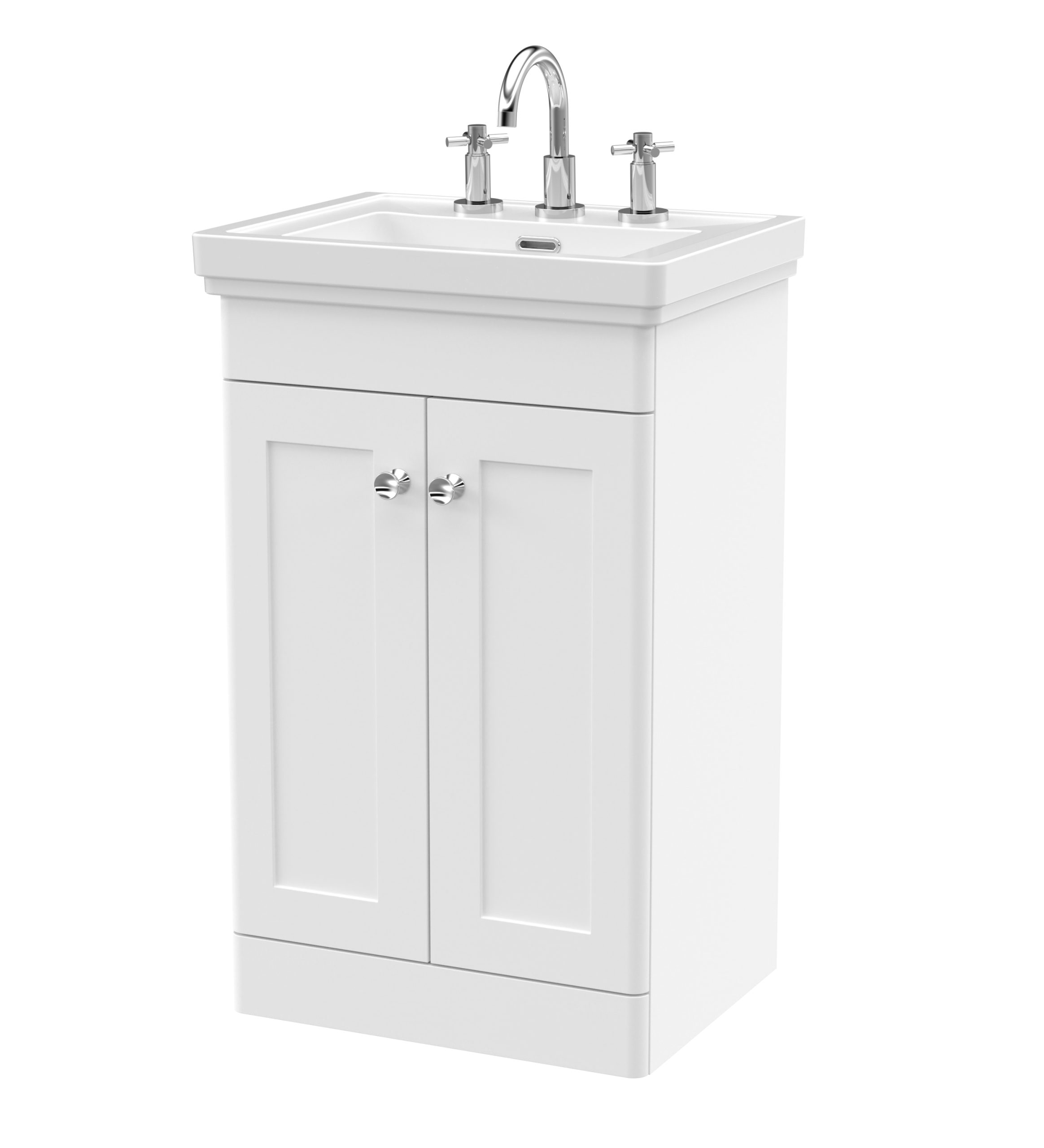 clc123b_furniture_v1_co.jpg 500mm Floor Standing 2-Door Vanity & Basin 3TH - Image 1