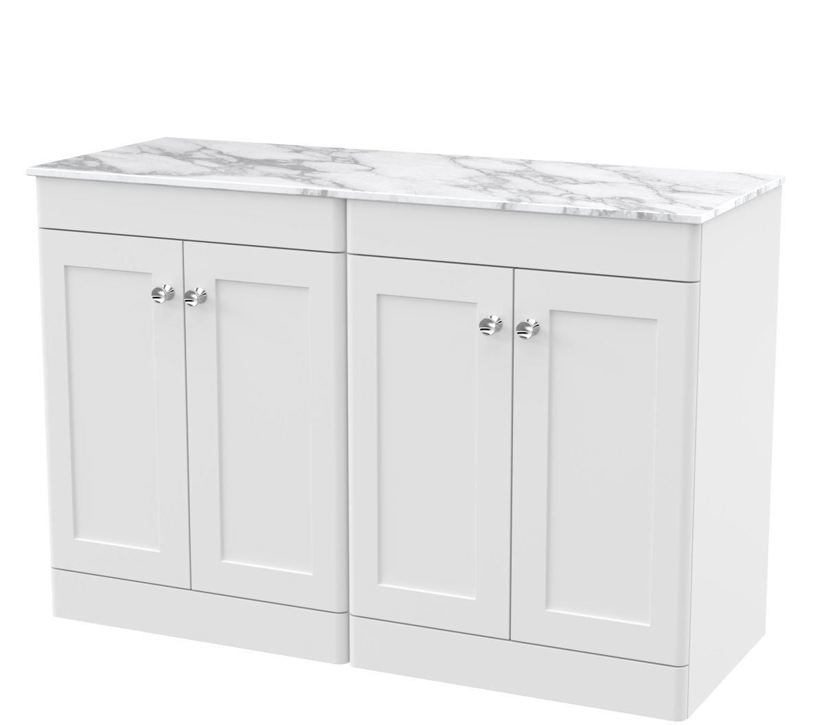 1200mm Floor Standing 4-Door Vanity with Marble Top - Image 1