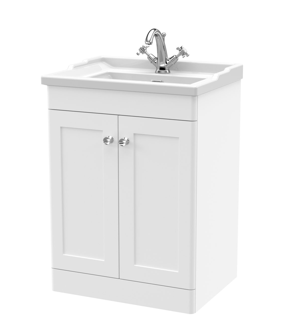600mm Floor Standing 2 Door Vanity & Basin 1TH - Image 1