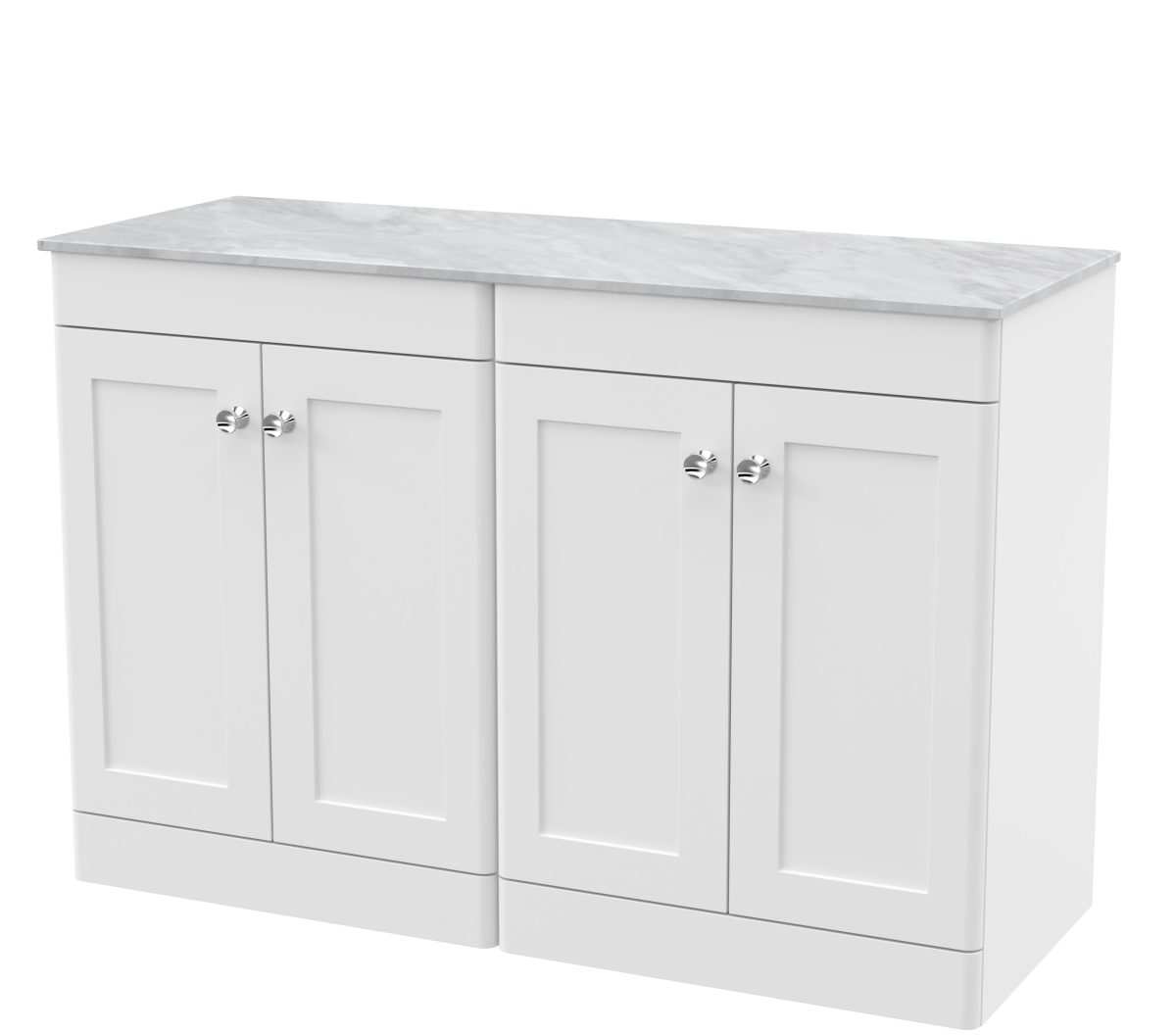 1200mm Floor Standing 4-Door Vanity with Marble Top - Image 1