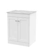 600mm Floor Standing 2-Door Vanity with Marble Top