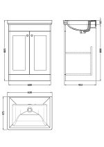 600mm Floor Standing 2 Door Vanity & Basin 0TH - Image 3
