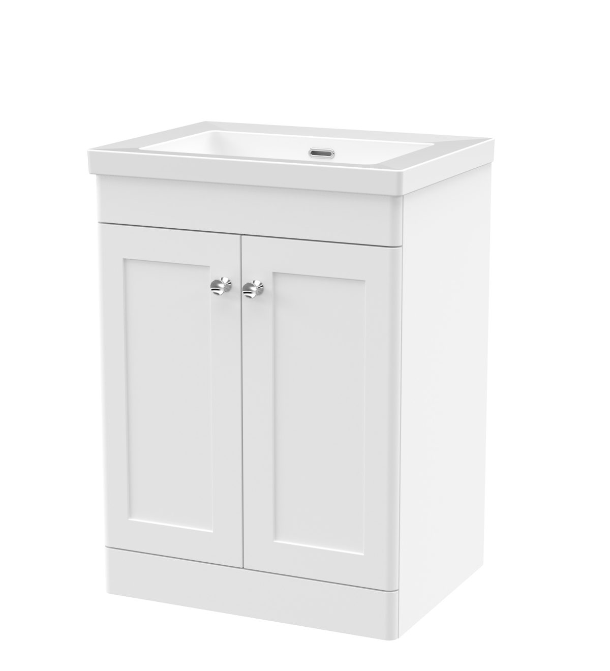 600mm Floor Standing 2-Door Vanity with Basin - 0 Tap Hole - Image 1