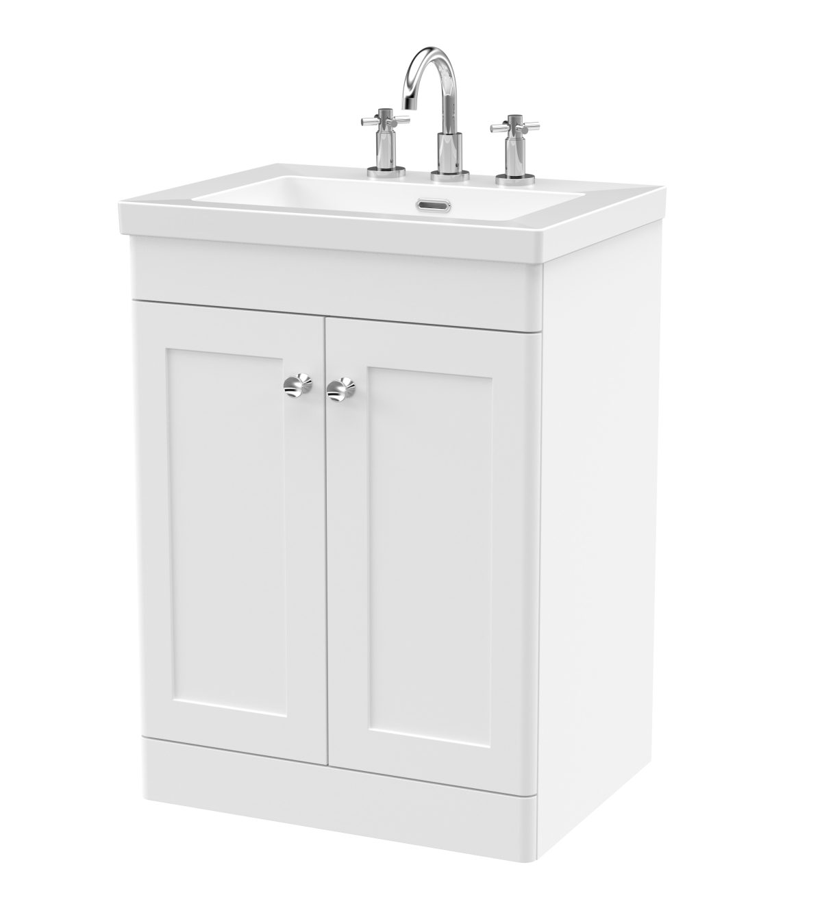 600mm Floor Standing 2-Door Vanity with Basin - 3 Tap Hole - Image 1