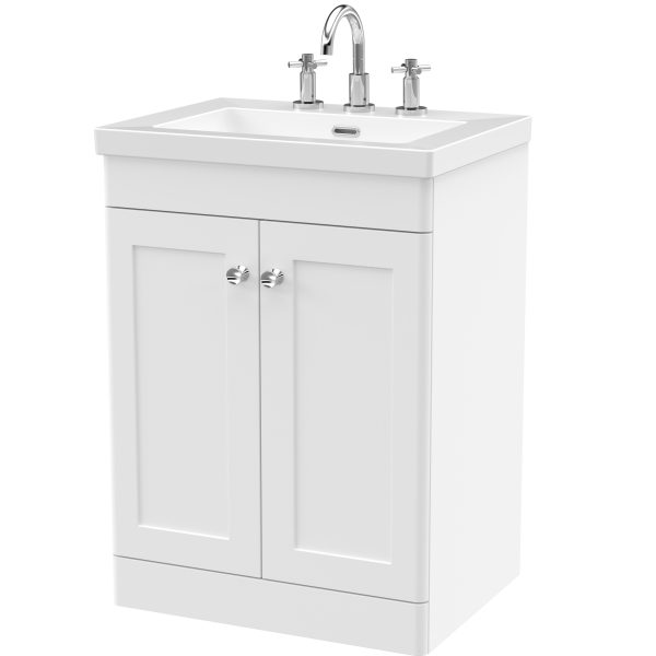 600mm Floor Standing 2-Door Vanity with Basin - 3 Tap Hole