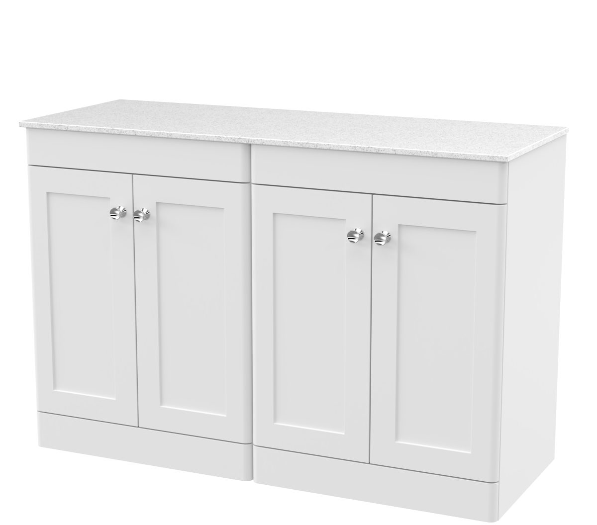1200mm Floor Standing 4-Door Vanity with Marble Top - Image 1