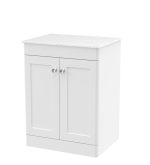 600mm Floor Standing 2-Door Vanity with Marble Top