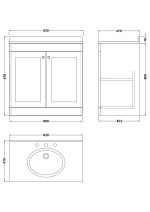 800mm Floor Standing 2 Door Vanity & Marble Top 3TH - Image 2