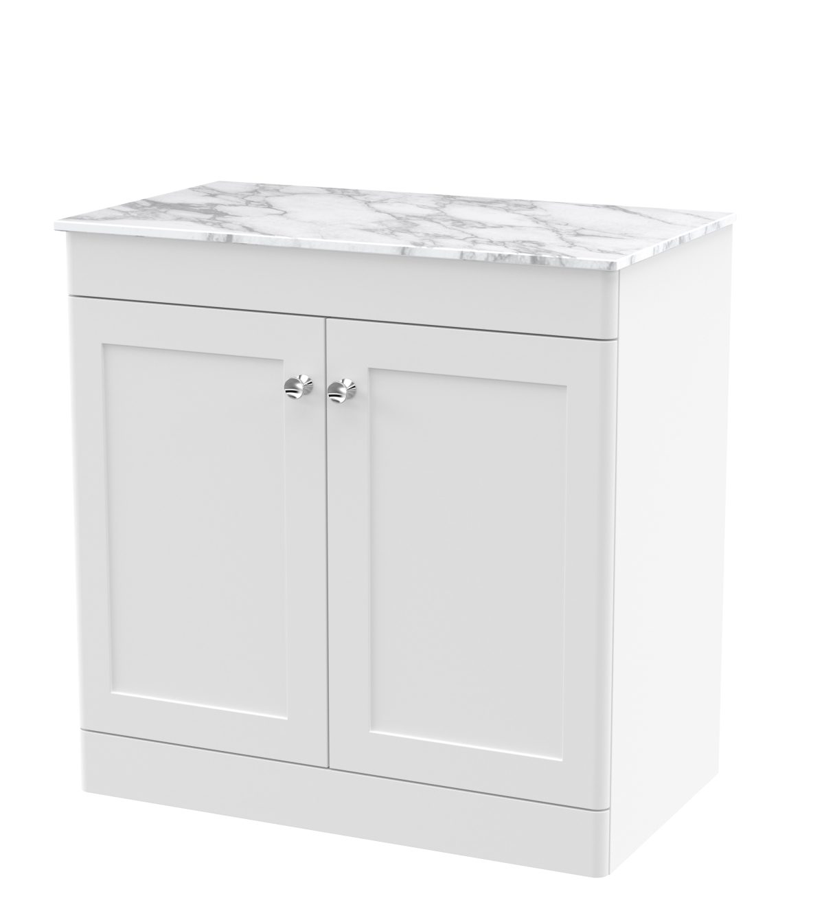 800mm Floor Standing 2-Door Vanity with Marble Top - Image 1