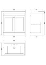 800mm Floor Standing 2 Door Vanity & Basin 3TH - Image 3