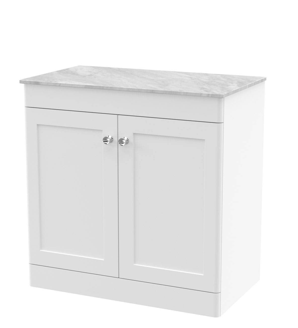 800mm Floor Standing 2-Door Vanity with Marble Top - Image 1
