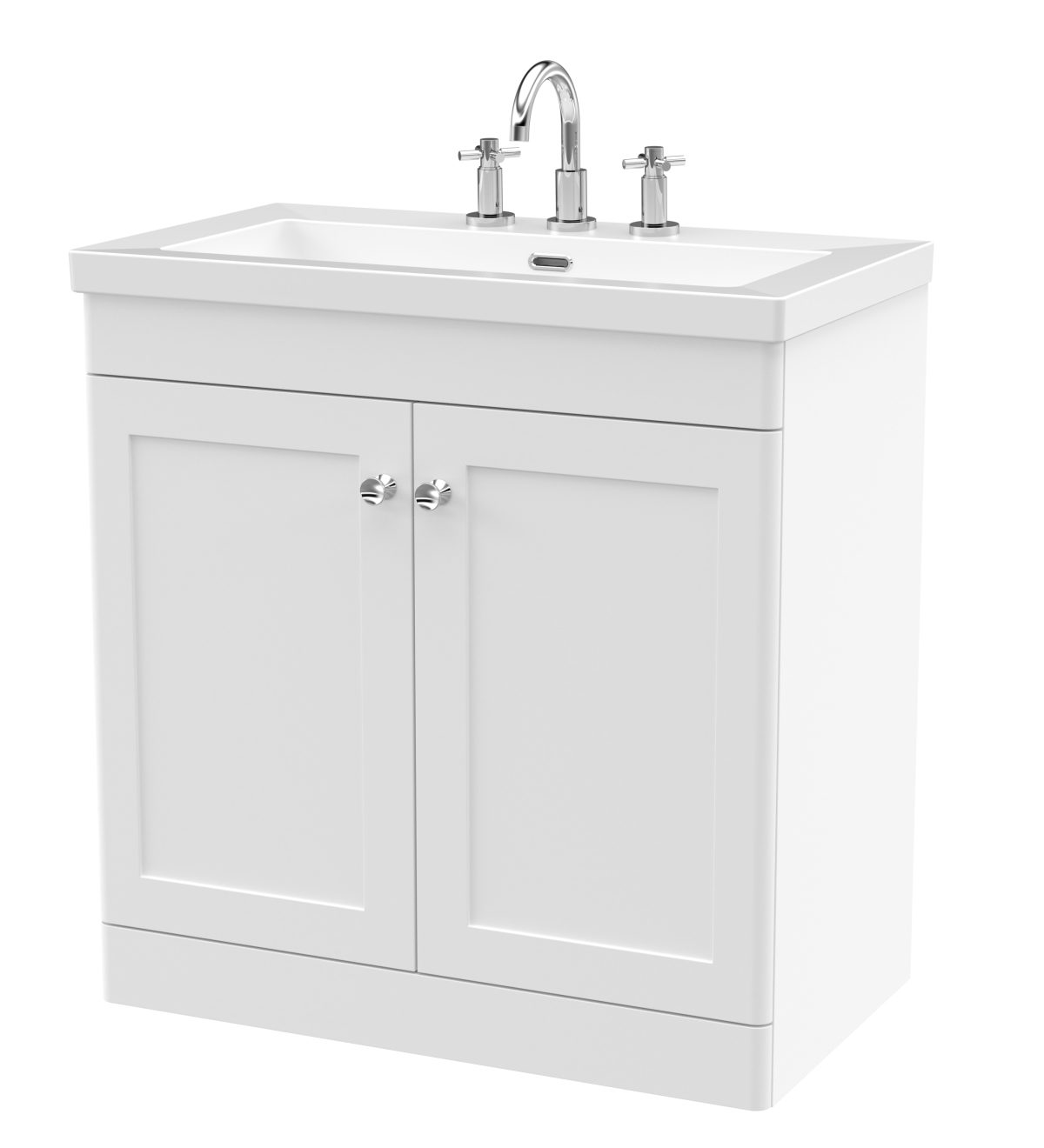 800mm Floor Standing 2-Door Vanity with Basin - 3 Tap Hole - Image 1