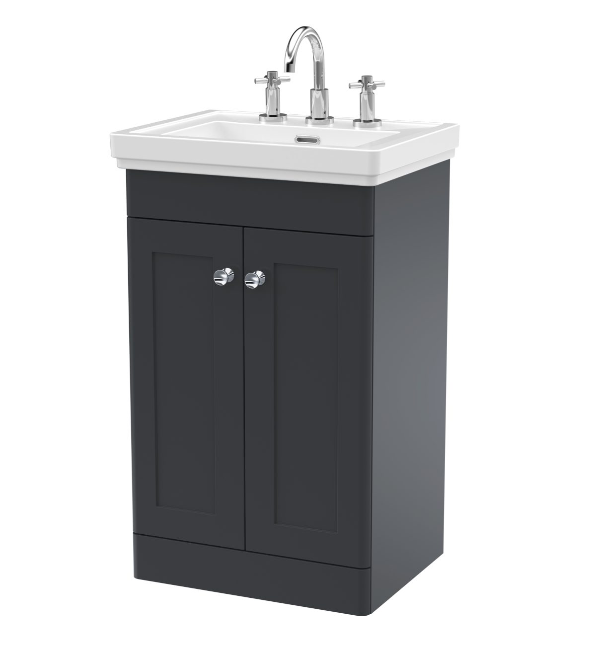 500mm Floor Standing 2-Door Vanity & Basin 3TH - Image 1