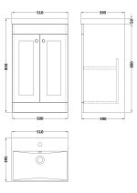 500mm Floor Standing 2 Door Vanity & Basin 3 - Image 3