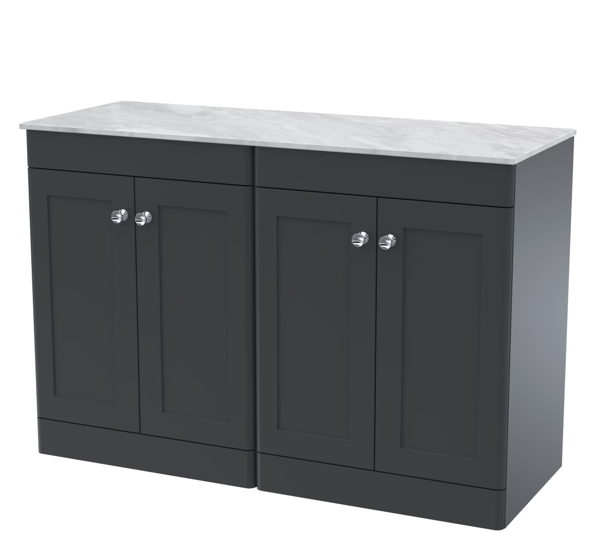 1200mm Floor Standing 4-Door Vanity with Marble Top - Image 1