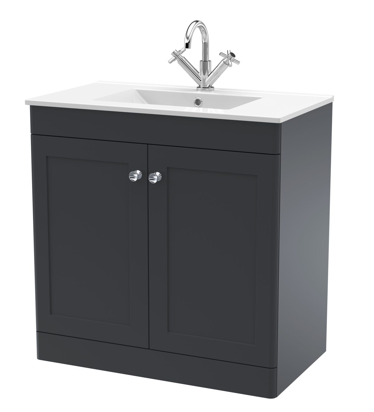800mm Floor Standing 2-Door Vanity with Basin - 1 Tap Hole - Image 1