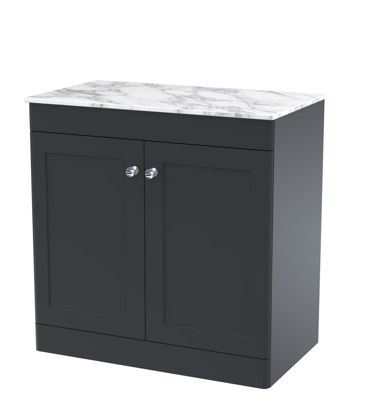 800mm Floor Standing 2-Door Vanity with Marble Top - Image 1