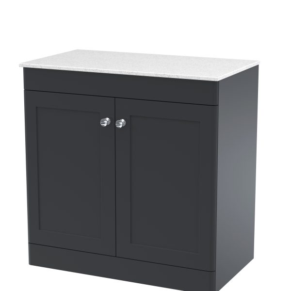 800mm Floor Standing 2-Door Vanity with Marble Top