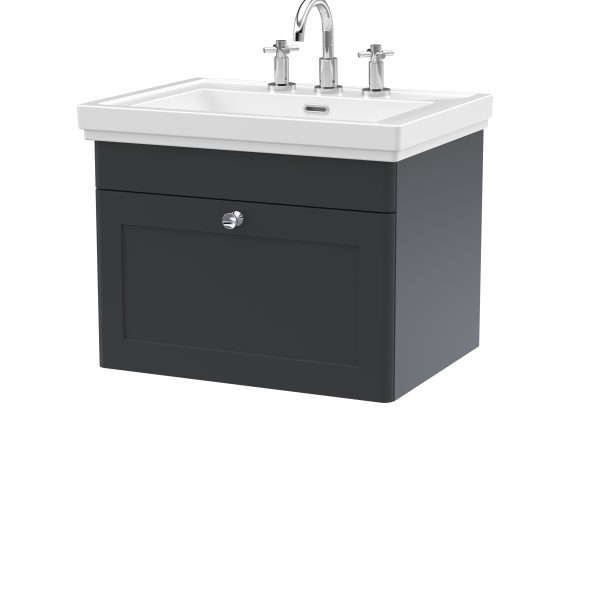 600mm Wall Hung 1-Drawer Vanity & Basin 3TH