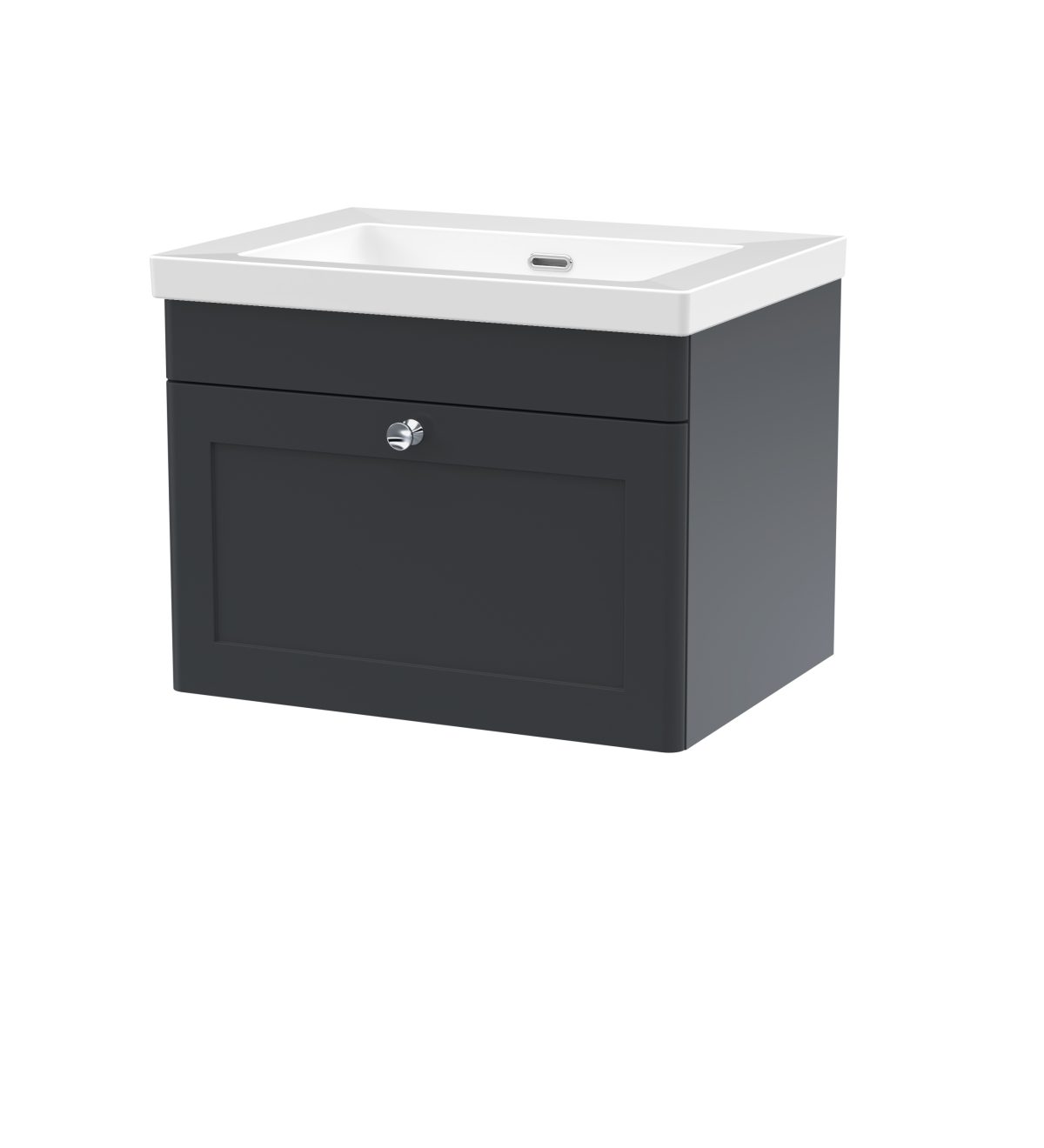 600mm Wall Hung 1-Drawer Vanity with Basin - 0 Tap Hole - Image 1