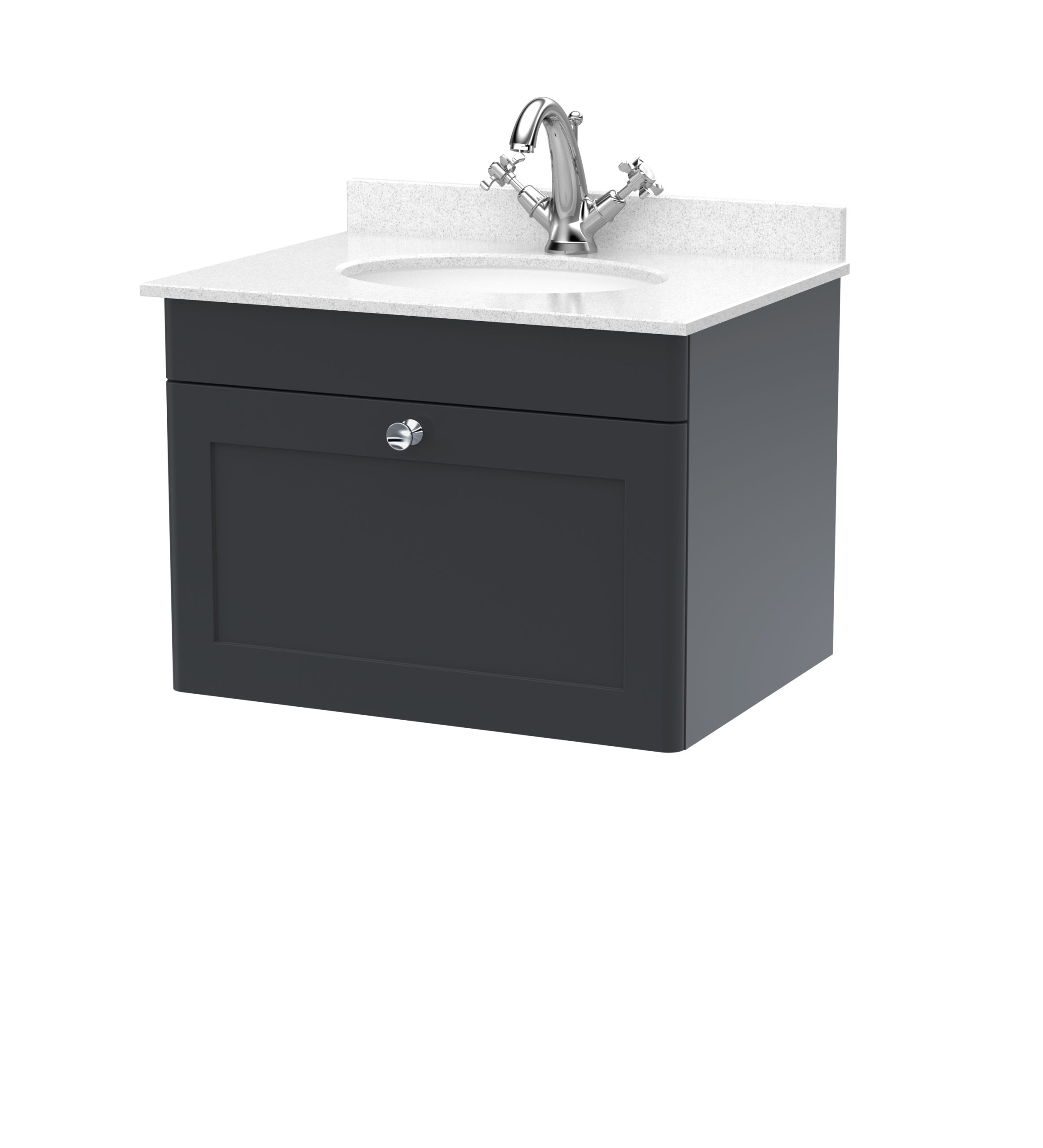 clc1494wr1_furniture_v1_co.jpg 600mm Wall Hung 1 Drawer Vanity & Marble Top 1TH - Image 1