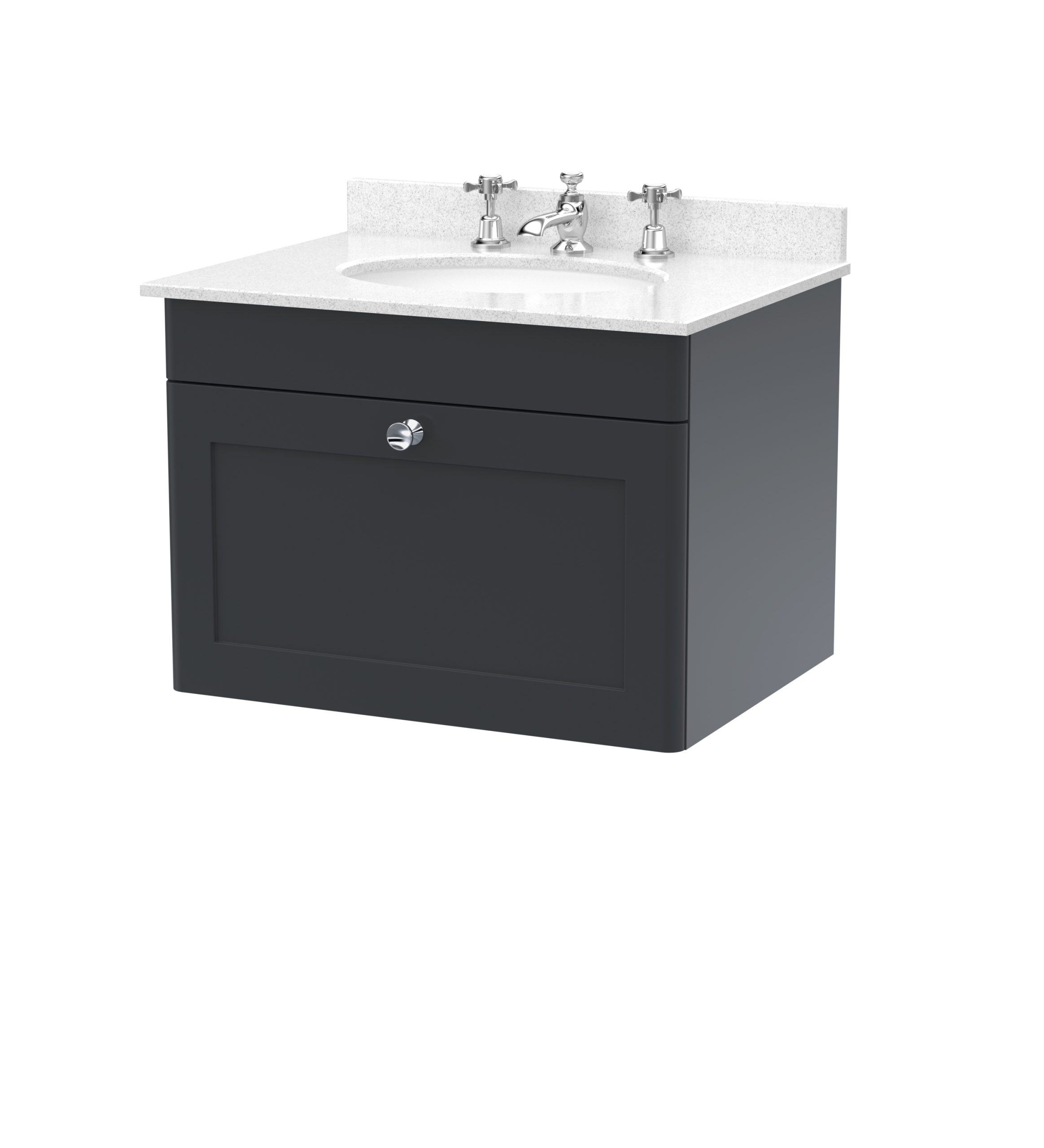 clc1494wr3_furniture_v1_co.jpg 600mm Wall Hung 1 Drawer Vanity & Marble Top 3TH - Image 1