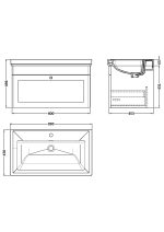 800mm Wall Hung 1-Drawer Vanity & Basin 1TH - Image 4