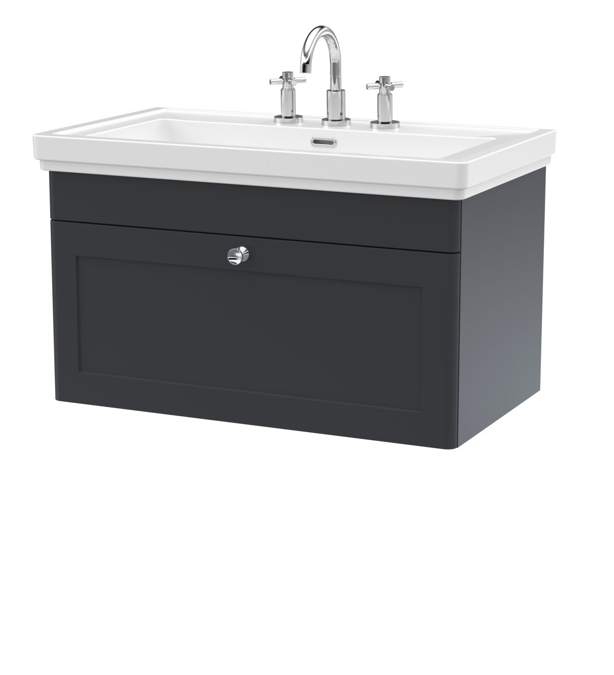 800mm Wall Hung 1-Drawer Vanity & Basin 3TH - Image 1
