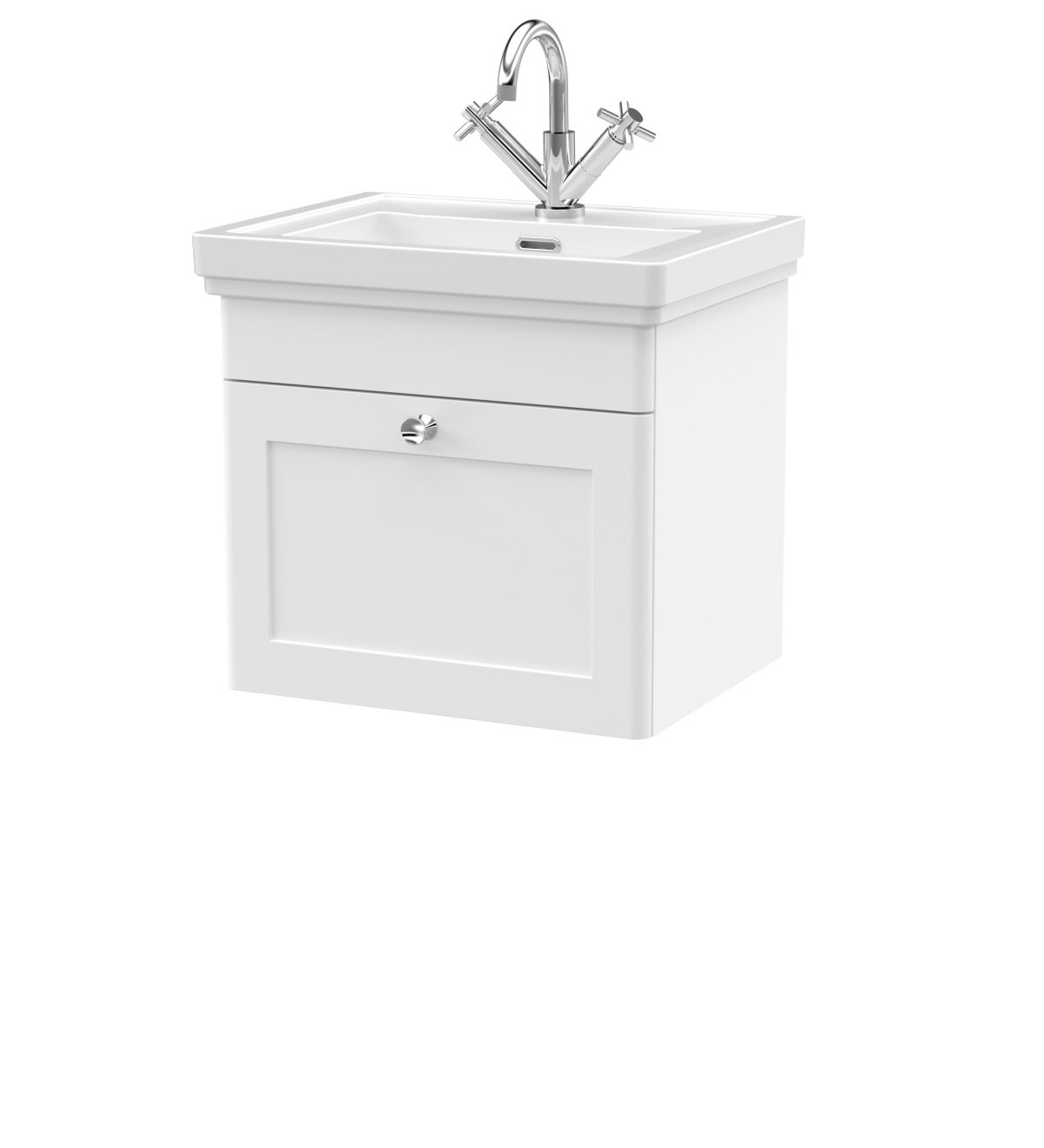 500mm Wall Hung 1-Drawer Vanity & Basin 1TH - Image 1