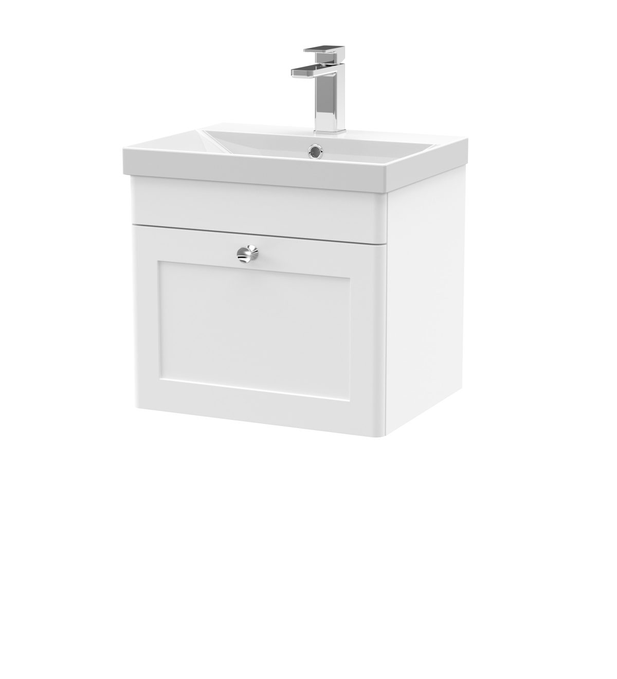 500mm Wall Hung 1 Drawer Vanity & Basin 3 - Image 1